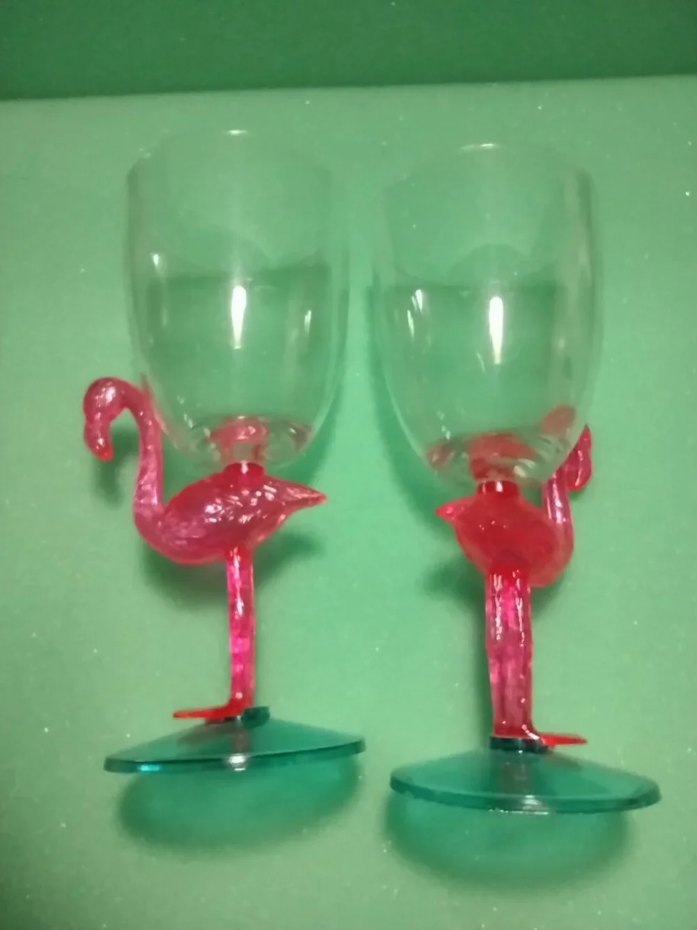 Set Of 2 Tropical Flamingo 20Oz Acrylic Wine Glass